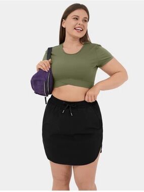 Halara Everyday 2-in-1 Plus Size Black Golf Skirt-Serenity 1X